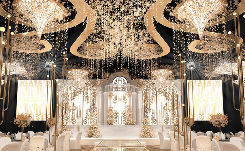 双流花木兰喜事汇金色大厅效果展示